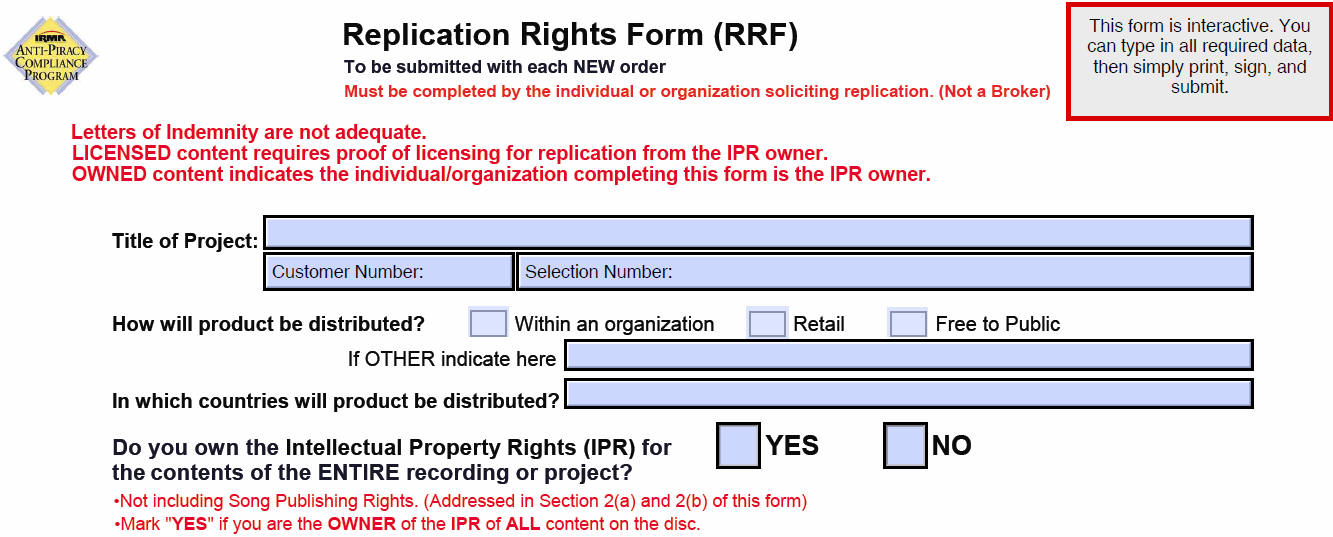 IPR form